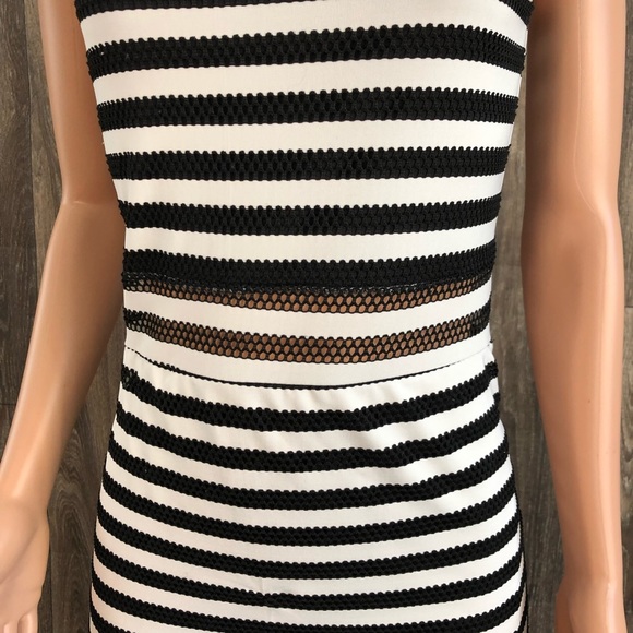 Xhilaration Black and White Striped Midi Dress - Picture 4 of 8